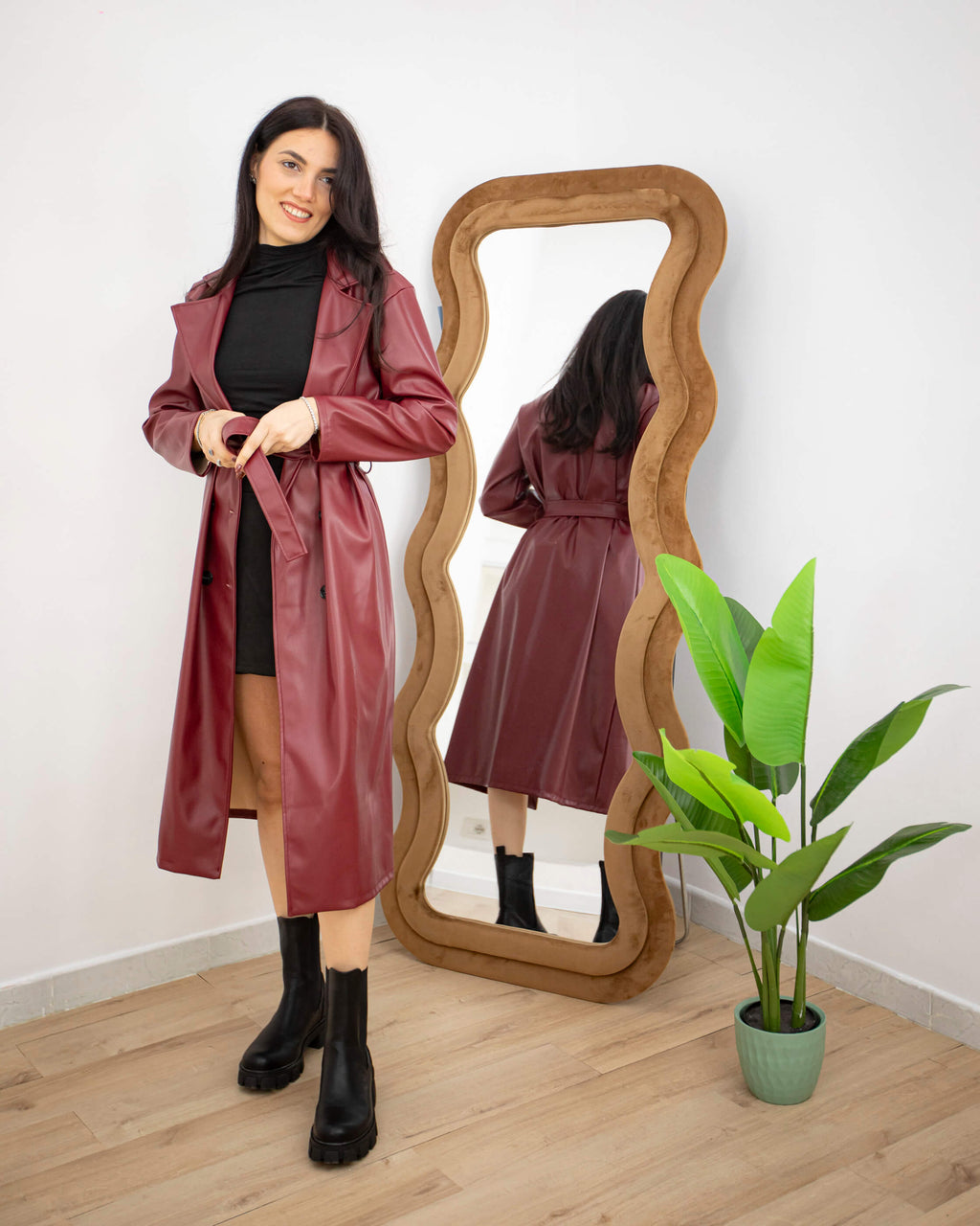 Trench Woman burgundy