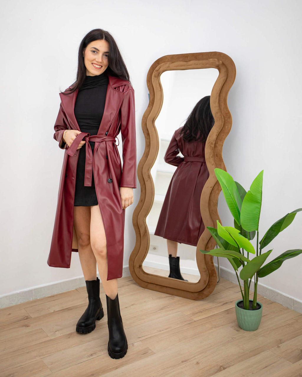 Trench Woman burgundy