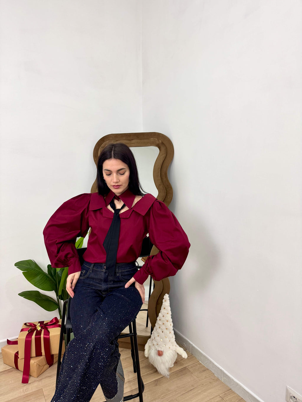 Camicia Double burgundy