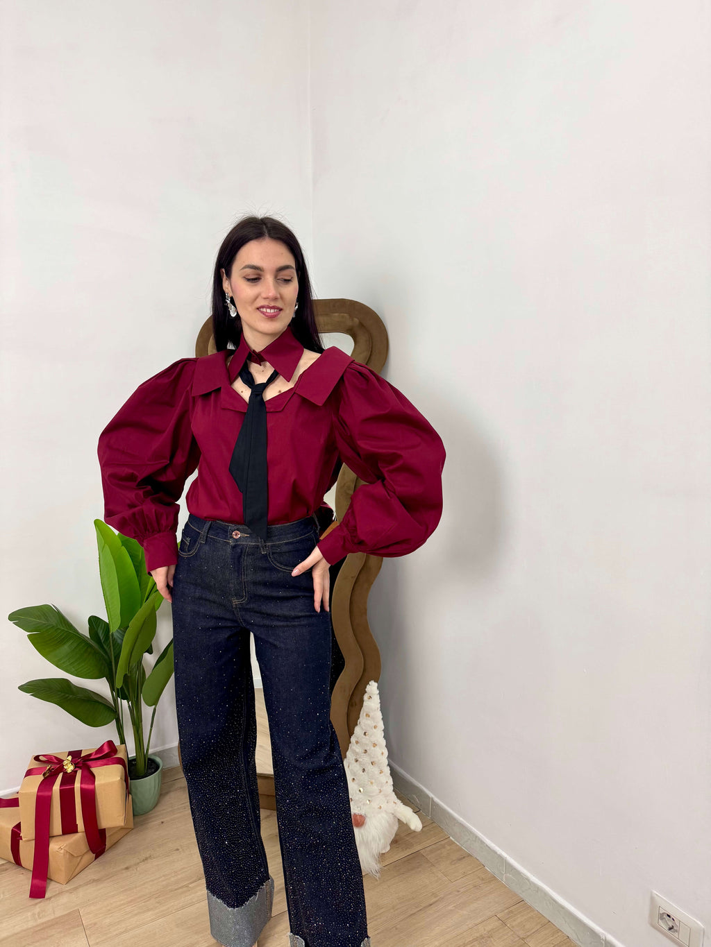 Camicia Double burgundy